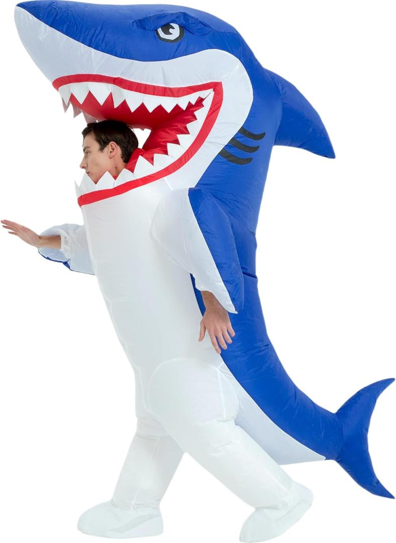 One Casa Inflatable Costume Adult,Blow Up Party Costumes,Inflatable Shark Costume,Halloween Costumes for Men Women (72INCH)