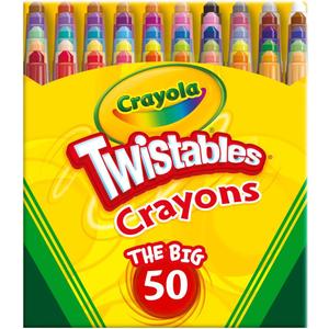 Crayola Mini Twistables Crayons for Kids (50ct) Stocking Stuffers & Holiday Gifts, No Peel Toddler Crayons for Coloring Books, Arts & Crafts Supplies, 3+