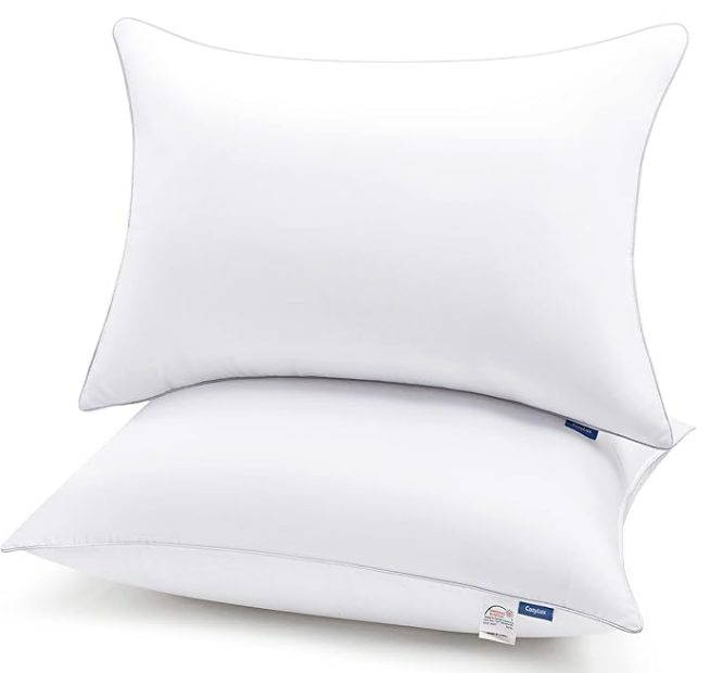 CozyLux Pillows Standard Size Set of 2, Hotel Quality Bed Pillows for Sleeping 2 Pack, Cooling Pillows for Side Back and Stomach Sleepers, Down Alternative Luxury Soft Supportive Pillows (18x26)