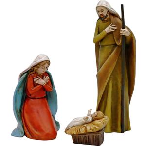 Comfy Hour 5" Holy Family Nativity Scene, Mary Joseph and Christ Child Religious Figurine, Traditional Christmas Manger Statue, Artisan Crafted Home Decor Accent, 1 Piece