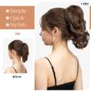 CJL HAIR Claw Clip Short Ponytail Hair Extensions DIY Bendable Metals Messy Bun Hair Piece for Wonen Wavy Curly Synthetic Fake Hairpieces False hair Red Vino