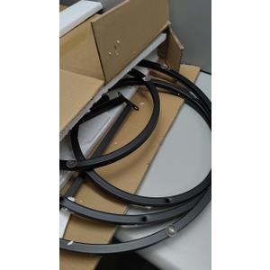 aboxoo Black Nesting Coffee Glass Table Set of 2, Metal Freme Side End Tables for Living Room Bedroom for Apartment Small Place Modern Industrial Simple, 23.6D x 23.6W x 17.7H in