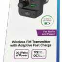 Zgear Wireless FM Transmitter with adaptive fast charge Set of 3