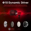 PALOVUE USB Type C Headphones Magnetic in Ear Earphones Earbuds with Mic and Volume Control Compatible with Google Pixel Samsung Oneplus Huawei Sony MacBook Red