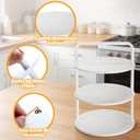 Lallisa Large Pizza Stands for Party, Wooden Pizza Stands 3 Tier Serving Tray 12.2'' White Cupcake Stand for 57 Cupcakes, Food Serving Tray with Detachable Frame for Birthdays, Weddings, Baby Showers