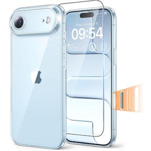 TAURI for iPhone Air Case, Camera Control Full Camera Protection, with Screen Protector, Military-Grade Protection Shockproof Phone Case for iPhone Air, Clear (B-Button Clear)