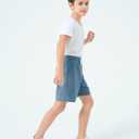 Haloumoning Boys Corduroy Shorts Kids Casual Elastic Waist Drawstring Summer Shorts with Pockets  (Blue), 140