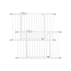 Babelio Baby Gate, 29-48 Inch Auto Close Pet Gate PressGuard P7, Easy Install Pressure-Mounted Safety Gate, Extra Wide Pet Gate for Stairs and Doorways, 2 Pack White