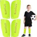 2 x Kids Soccer Shin Guards 2 Pairs Slip-in Youth Shin Pads for Boys Girls, Lightweight PP+EVA Soccer Protective Gear Fits with Shin Guard Sleeves(not Included), Toddler to Teen Sizes Multiple Colors, Medium