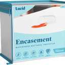 LUCID Encasement Mattress Protector - Completely Surrounds Mattress for Waterproof Protection, White, Queen