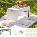 Novabright 10 Pcs Boho Picnic Set Table Blanket Runner Pillow Cover, Large
