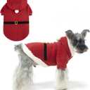 EXPAWLORER Christmas Dog Hoodie - Santa Claus Christmas Costume Outfit, Pet Winter Sweater Coat, Puppy Party Clothes Apparel for Small - Medium Dogs, Size Small/Medium