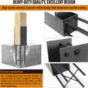 1 Pack Heavy Duty Stainless Steels U-Shape 4"x4"(Actual 3.5"x3.5") Wet Concrete Fence Post Holder, Psot Base, for Fence, Deck Railing, Pergola Wood Post Bracket Anchor (Dark Grey)