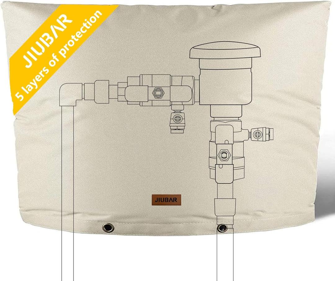 Backflow Preventer Cover Insulated Pouch -JIUBAR 30" W x 26" H Outdoor Pressure Reducing Value Cover ,Winter Water Sprinkler Valve Cover Insulated ,Well Pump Covers Protects from Severe Snow.