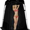 Outdoor Shower Tent Changing Room Privacy Portable Camping Shelters (Black)