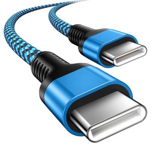 USB C to USB C Fast Charging Cable 10Ft for Google Pixel 10a/10 9 Pro XL/9a/10 9 Pro/10 9 Pro Fold/8/7/6, C to C Long Nylon Braided Data Cord for iPhone 17e,17 16 15/Pro Max, Galaxy S26/S25/S24 Ultra (Blue)
