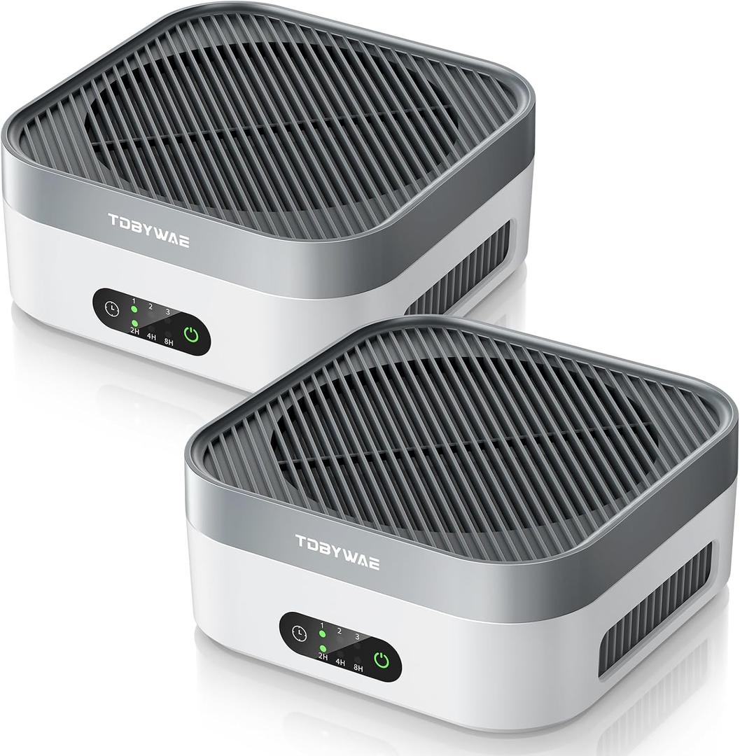 Air Purifier 2 Pack for Bedroom Up to 1200 ft, H13 True HEPA Air Purifier for Pets Dust Dander Pollen Odor Smoke, with New Quiet Wind Wheel System, for Desk/Car/Travel