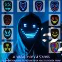 COOLGUARDER Led Mask with Gesture Sensing, Light up Face Transforming Mask for Halloween Xmas Costume Party