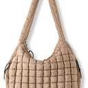 Puffer Tote Bag for Women Large Quilted Tote Bag Quilted Carryall Bag Soft Puffy Crossbody Bag Hobo Handbags Puff Purse