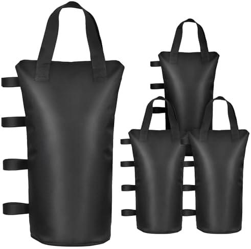 Evekea Canopy Weight Sand Bags 4 Pack, Upgraded Load Capacity Sandbags for Pop up Tent, 120LBS Weight Bags for Canopy Tent Pergola Outdoor Instant Canopies(Without Sand), Black