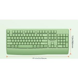 MEETION Wireless Keyboard , Full-Sized Cordless Keyboard with Wrist Rest, 2.4G Wireless, Compatible with PC/Computer/Laptop/Windows/Mac, Green