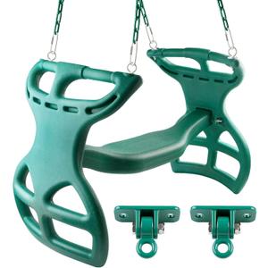Swing-N-Slide WS 3452 Heavy Duty Two Person Dual Glider Swing, with Coated Chains to Prevent Pinching, 18" W x 25 in H x 40" L, Green