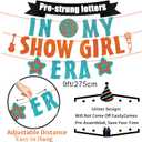 Showgirl Theme Birthday Party Banner Decor, Glitter Orange Blue IN MY SHOWGIRL ERA Backdrop Banner for Showgirl Bridal Shower Party Showgirls Disco Bachelorette Show girls Listening Party Hanging Sign