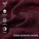 Melodiux Burgundy Linen Textured Room Darkening Curtains for Bedroom, Living Room, Farmhouse Silver Grommet Window Curtain Drapes, 52 by 63 Inches (2 Panel)