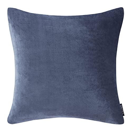 Nautica - Euro Sham, Ultra Soft Plush Micro Flannel Fleece Bedding, Hidden Zipper Closure & Knife-Edge Finish (Navy, 26" x 26")