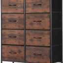 Sweetcrispy Dresser for Bedroom with 8 Drawers, Large Storage Tower | Fabric Chest of Drawers with Metal Frame Wooden Top for Closet, Living Room, Entryway, Tank