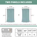 White Blackout Curtains for Bedroom 63 Inch Length, Black Out Thermal Insulated Grommet Window Drapes for Living Room, 2 Panels Set, Each 42 Inch Wide