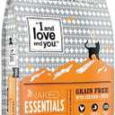 I and love and you Naked Essentials Dry Cat Food - Chicken + Duck - Grain Free, Real Meat, No Fillers, Prebiotics + Probiotics, 11lb Bag Pack of 2, BBD: 11/30/2025