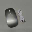 Wireless Mouse for MacBook Air iPad Pro Mac PC, Slim Bluetooth Rechargeable Computer Mice, 2 Mode Bluetooth 5.2/3.0 & 2.4G USB Type-C Receiver Optical Jiggler Mouse for Keep Computer Awake Grey