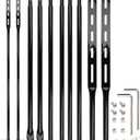 72 Inch Heavy Duty Metal Stakes for Yard Signs, Black, 2 Pack with Hardware, Outdoor Lawn Parking Event Ground Stakes