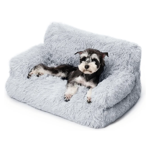 Mewoo Dog Couch, Small Dog Bed with Removable Washable Cover, Cute Cat Couch for Pets, Cat Beds for Indoor Cats with Anti-Slip Bottom (Grey)