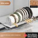pots and pans organizer under cabinet,pot lid organizers inside cabinet holders for kitchen,Horizontal and vertical pulling modes,Can be extended and adjusted (White horizontal pull-out)
