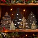 6PCS Christmas Decorations Indoor  Farmhouse Christmas Table Bookshelf Decor, Holiday Decorations Indoor for Home Office, Table, Home, Mantel, Shelf, Desk Xmas Decor
