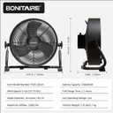 16'' Battery Operated Fan,15600mAh Rechargeable Floor Fan with Fast 2H Charging, High Velocity Cordless Metal Fan with Child-Safe Grill, Portable Fan for Camping, Jobsite, Garage, Workshop