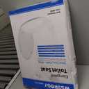 WSSROGY Toilet seat Elongated with Slow Close Hinges, Four Bumpers Never Loosen and Easily Remove, Two Sets of Parts, Plastic, White