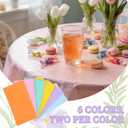 CIEOVO 12 Pcs Round Spring Easter Tablecloths, Plastic Pastel Color Table Cloths Plastic Disposable Tablecloth Pastel Table Cover for Spring Easter Birthday Wedding Baby Shower Party Decorations