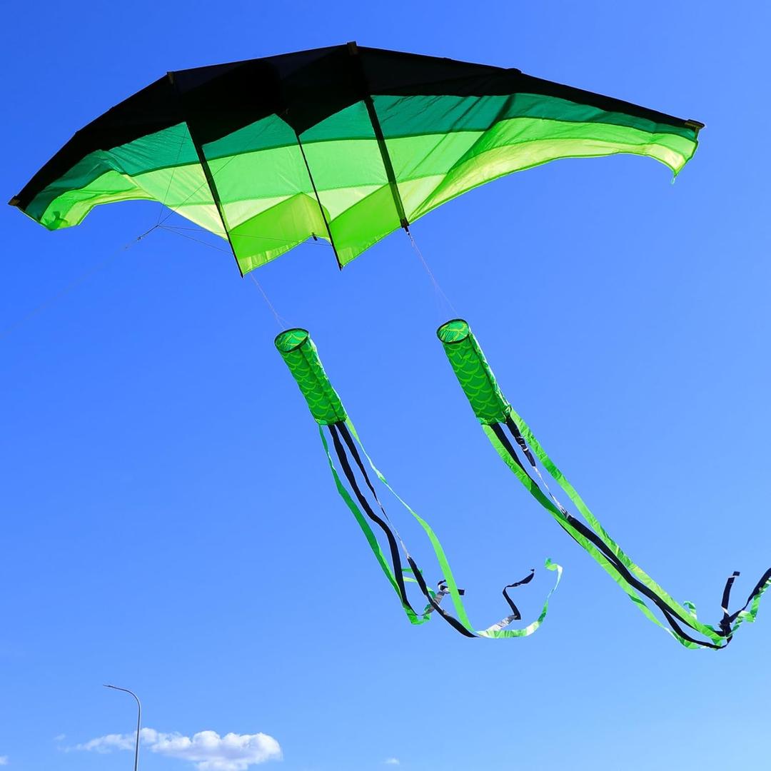 Huge 3D Adult Gliders Kite, 120" in Giant Single Line Kites with Two 17ft 3D Tails, Large Beach Kite for Adults
