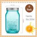Tessco for you 6 Pcs 16 oz Mason Jars with Lids Regular Mouth Glass Canning Jar for DIY Crafts Flower Decor, Storage, Canning, Pickling, Preserving, Dishwasher Not Allowed(Peacock Green)