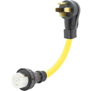 Nema 14-50P Male to SS 2-50P Female Adapter Cord,14-50P to SS2-50R Heavy Duty 6AWG Dryer Male to Marine Shore Female Adapter Cable L=1.5FT
