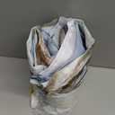 No Hook Teal Flower Shower Curtain with Snap in Fabric Liner Set, Daisy Rustic Farmhouse Double Layers Waterproof Fabric with See Through Top Window Open Grommet Bath Curtain 71x86 Inch