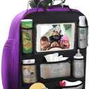 ONE PIX Backseat Car Organizer Mats Back Seat Organizers and Storage Bag with Touch Screen Tablet Holder for Kids Toddlers Car Seats, Travel Accessories, Road Trip Essentials Kids (1 Pack, Black)