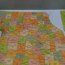 Missouri ZIP Code Map with Counties - Standard - 36 x 36 inch Poster - Front Lamination