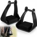 Sadnyy 2 Pcs Polymer Trail Stirrups 2.5" Cushioned Trail Stirrups Endurance Horse Riding Tools Foam Pad Footbeds for Riding Safety Climb Long Rides
