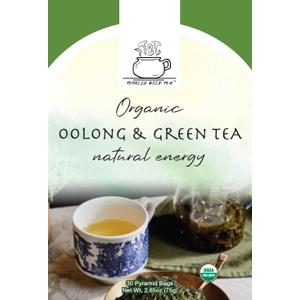 TBT - Totally Bold Tea - Oolong and Green Tea - Natural Energy - Caffeine - 30 pyramid whole leaf bags. (EXP 09/30/26)