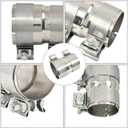 Polished Stainless Steel 2.5" ID to 2.75" ID Exhaust Adapter With Clamps,ID 2-1/2 Inch to ID 2-3/4 Inch Exhaust Reducer Connector Pipe/W Clamps, 4'' Length Exhaust Coupler,Universal Fitment