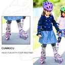 Kids Roller Skates Girls, 4 Sizes Adjustable Toddler Roller Girls Skates Outdoor Indoor for Youth and Children, Patines para Nias with Light up Wheels (Large - Youth (3Y-6Y US))